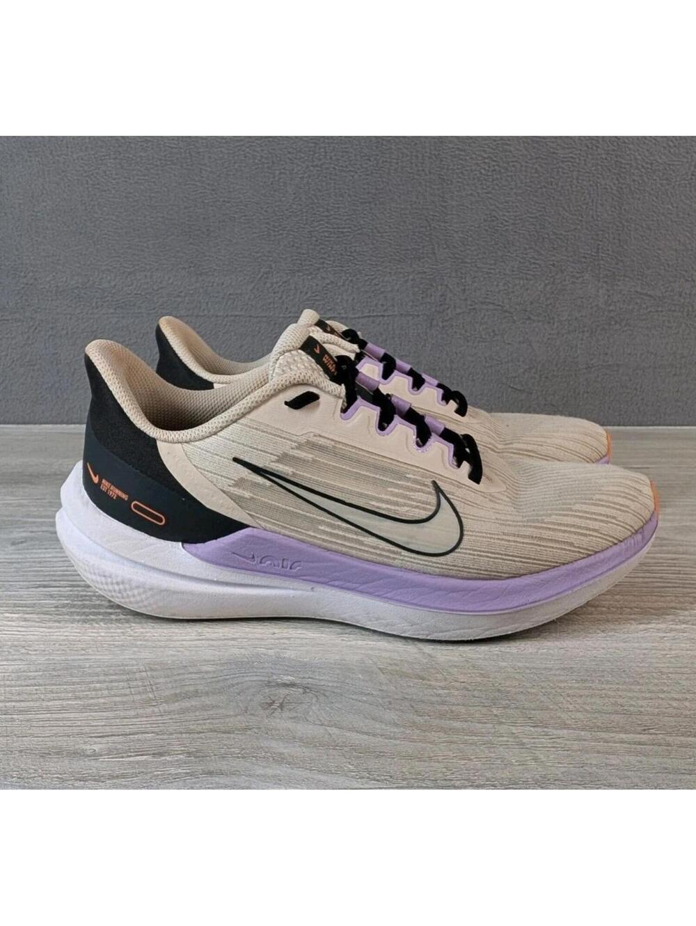 Nike Womens 7 Quest 5 Beige Purple Running Shoes Athletic Sneakers Comfort
